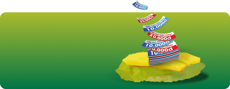 Thẻ nạp điện thoại trị giá 10.000 đồng hoặc 20.000 đồng/lượt